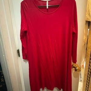 Size medium, Womens  red cotton stretchy shift dress. Loose and comfortable.